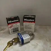 LOT OF 2 MASTER LOCK COMMERCIAL PADLOCKS 2 KEYS EACH New