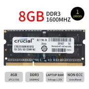 Crucial 8GB DDR3L 1600MHz PC3L-12800 204Pin sodimm Laptop Memory Notebook RAM BT