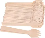 ERINGOGO 100Pcs Wooden Dessert Forks Fruit and Cake Forks for Appetizers for Restaurants Parties and Afternoon Tea Birch