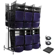 Life Finds Black Folding Table and Chair Cart with Protective Cover