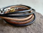 Leather Wrap Bracelet 3mm Leather Clasp Different Colors Choose Your Own