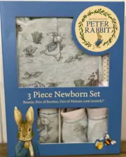 Beatrix Potter Peter Rabbit 3 Piece Newborn Set. Brand New
