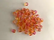 50 Angels Kiss Faceted Firepolished Glass Round Beads 6MM