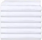 White T-200 Percale Hotel Linen Flat Sheets Polycotton Spa & Home Bedding 6 Pack
