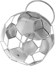 KICHOUSE Football Pen Holder Pencil Cup Pen Holder Metal Bucket Pencil Caddy for Desk Soccer Ball Display Case Metal Bucket for Dorm Desk Trinkets Stainless Steel Silver