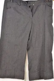 Elie Tahari Cropped Capri Pants Wool Gray Size 10 New $248 Flat Front Career