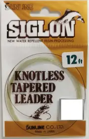 Sunline Siglon 12ft Knotless Fly fishing Tapered Leader - Choose Size BRAND NEW