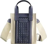 [Tommy Bahama] Tote, Women's North/South Bag with Woven Design and Adjustable Shoulder Strap, Blue