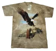 The Mountain Bald Eagle Tree Brown Tie Dye Adult Size Large 2000 NWT
