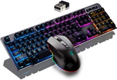 Rechargeable Keyboard and Mouse,Suspended Keycap Mechanical Feel Backlit Gami...