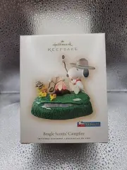 Hallmark Ornament 2007 Peanuts Beagle Scouts' Campfire Snoopy Woodstock NIB