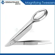Tweezer Forcep With Magnifier Stainless Steel 3''