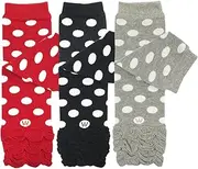 [allydrew] 3 Pack Polka Dots, Ruffles & Stripes Baby Leg Warmer & Toddler Leg Warmer for Boys & Girls