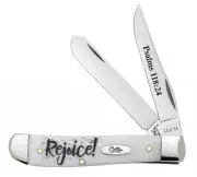 Case xx Knives Mini Trapper Rejoice Natural Bone Psalms 118:24 60865