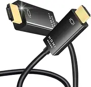 VANCLE for 4K DisplayPort to HDMI Cable, 1.8m Uni-Directional DP to HDMI Male Video 4K@30Hz/2K@60Hz, DP to HDTV Cord for Projector, ThinkPad, Dell, Monitor (Black, 1.8M)