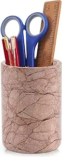 Radical Marble Pen Holder Marinara 4" Handmade Desk Organizer for School Supplies - Marker & Brush Holder Pencil Cup for Classroom.