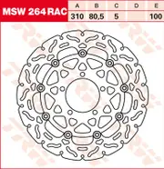 TRW Lucas Brake disc MSW264RAC, floating