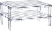 WATIIFUFU 2pcs Kitchen Storage Rack Fridge Container Bowls Plates Organizer Freezer Storage Cabinet Shelf