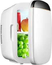 UNYQBFKM Mini Fridge Small Fridge Rapid Cooling 6 Liter/6 Cans Skincare Fridge, Cooler and Warmer Refrigerators with 12V DC & 220V AC for Skincare, Beverage, Food, Home, Office and Car,White