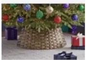 27 In. Wooden Christmas Tree Collar- Natural- 3-Pieces NEW!