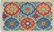 TEXTURED PRINTED KITCHEN RUG/MAT(nonskid)(18"x30")FLOWERS MEDALLION #1,rect., MS