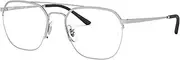 [Ray-Ban] RX6444 Eyeglasses Bundle: RX 6444 2501 Silver and Eyewear Cleaning Kit, Silver