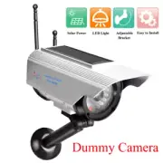 Solar Power LED Fake Camera Outdoor Security Surveillance Silver Dummy Camera