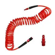 Recoil Air Hose with Bend Restrictors Air Compressor Hose 1/4" Quick Coupler