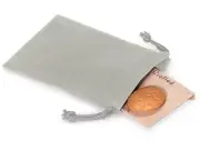 3"X4" LIGHT GRAY VELVETEEN BAG 10PK STRING PULL jewelry gift wedding pouch