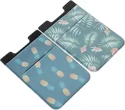 ULDIGI 2Pcs Self Adhesive Card Holder for Smartphones Convenient Cellphone Wallet Pouch with Leaf and Pineapple Pattern Fits Phones Durable Material for Id and Credit Cards Storage