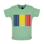 Chad Barcode Style Flag - Baby T-Shirt / Babygrow - Central Africa African