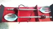 NIB Pottery Barn Chancellor Servers Set Salad Spoon Silver Serving Set Original