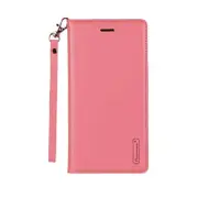 For Apple iPhone 11 Pro Hanman Leather Wallet Case Flip Card Holder Slots Magnetic Shockproof Cover (Light Pink)