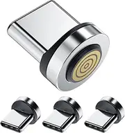 Ankndo Magnetic Connector Tip Heads [4-Pack] USB C Adapter Compatible With 7Pin Charging Cable 360° Rotating Strong Phone Cable Adapter for Type C Device