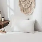 2pcs Pillowslip Delicate Reusable Bedding Set Nude Color Pillowcase Polyester