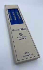 Garrett Wade No2 Blue Finish Contractor 6-pack Flat Carpenter Pencils B12