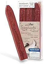 gravurART Sealing Wax Red Metallic - Personal Letters Seal with Stamp Wax for Seal Stamp - 3 Sticks Wax with Wick