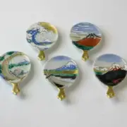KYO KIYOMIZU Yaki ware Chopstick Rest Mount Fuji Set of 5 From Japan