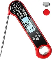 Meat Thermometer Digital, Instant Read Food Thermometer with Ipx4 Waterproof, Backlight and Foldable Probe for Grilling Cooking Deep Fry BBQ Candy Kitchen