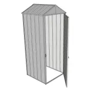 Build-a-Shed 0.8 x 0.8 x 2.1m Gable Single Hinged Door Shed - Zinc