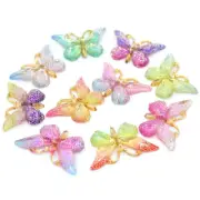 10 Mix Flat Back Butterfly Embellishment Resin Crafts Cardmaking Decor 38x23mm