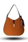 Brown Suede Crossbody Purse for Women – Soft Vegan Shoulder Bag with Tassel –...