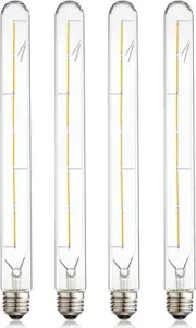 Leools Dimmable T10/T30 Edison Led Tubular Bulb 6W 3000K 11.8 In.Clear,Pack of 4