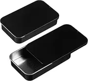 Aeaocvo 2 Pack Dental Flosser Portable Case, Small Black Travel Floss Picks Case Portable Metal Storage Box for Floss Jewlery Buttons Hairpins
