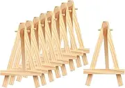 Generic 10 Pack Mini Wood Display Easel, Natural Wooden Tripod Holder Stand for Displaying Small Canvas, Business Cards, Photos - 8x15CM