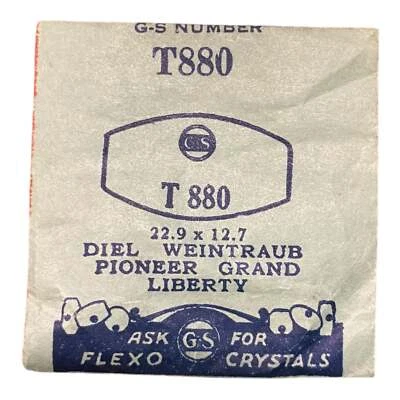 Germanow-Simon Mach (GS) T880 Watch Crystal 22.9x12.7 NOS Part Flexo Diel