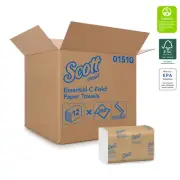 KIMBERLY CLARK 01510 Scott C-Fold Towel White 1 ply 10.125"x13.15" 200 Sheets 12