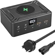 USB C Charger 190W, Multiport USB C Charging Station, 5 Port Desktop USB Charger Support 100W/65W PD QC 3.0 Fast Charging and 15W Wireless Charging for MacBook，Laptop,iPhone 15,Galaxy S24
