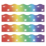 3"x1.08ft Bulletin Board Border 60pcs Scalloped Trim Strips Wall Decor Colorful