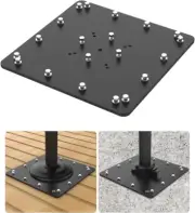 Offset Patio Cantilever Umbrella Base - Space Saving Steel Plate Universal Mount